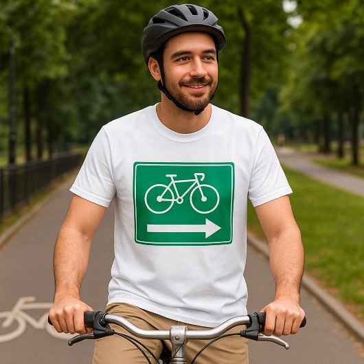 Groen Fietspad Pijl Naar Rechts Richtingbord T-shirt