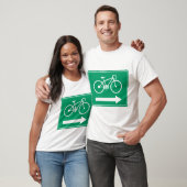 Groen Fietspad Pijl Naar Rechts Richtingbord T-shirt (Unisex)