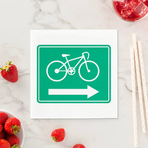 Groen Fietspad Pijl Naar Rechts Richtingsbord Servet
