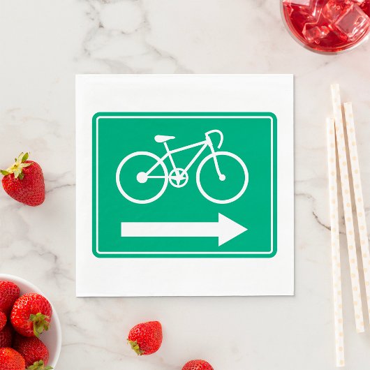 Groen Fietspad Pijl Naar Rechts Richtingsbord Servet