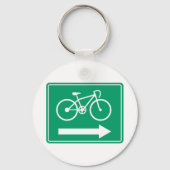 Groen Fietspad Rechttpijl Directioneel Bord Sleutelhanger (Voorkant)