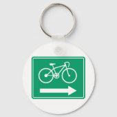 Groen Fietspad Rechttpijl Directioneel Bord Sleutelhanger (Achterkant)