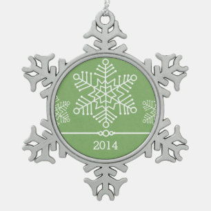 Groen fijn Snowflakes Holiday Ornament