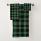 Groen Flannel Lumberjack Buffalo Spond Man Patroon Bad Handdoek (Insitu)