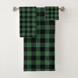 Groen Flannel Lumberjack Buffalo Spond Man Patroon Bad Handdoek
