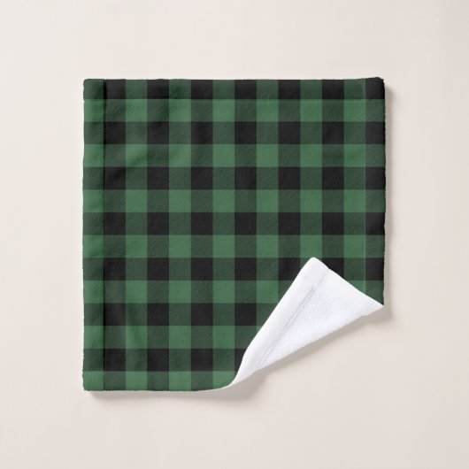 Groen Flannel Lumberjack Buffalo Spond Man Patroon Bad Handdoek (Wasdoekje)