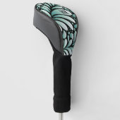 Groen fleur monogram golfheadcover (Schuin)