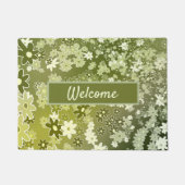 Groen Floral Design Welcome Personaliseer Deuren Deurmat (Voorkant)