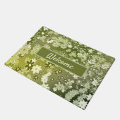 Groen Floral Design Welcome Personaliseer Deuren Deurmat (Schuin)