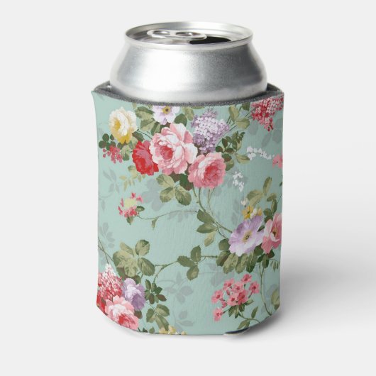  groen Floral ontwerp Blikjeskoeler (Blikje Achterkant)