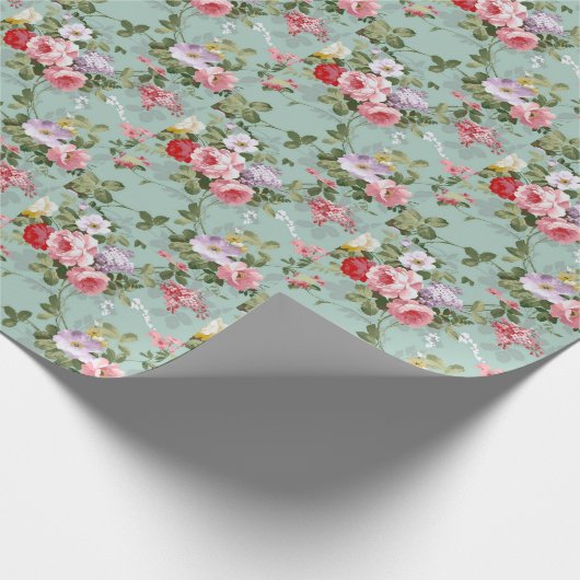  groen Floral ontwerp Cadeaupapier (Hoek)