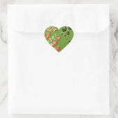 groen Floral ontwerp Hart Sticker (Tas)