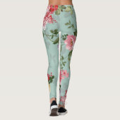  groen Floral ontwerp Leggings (Achterkant)