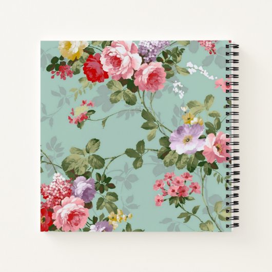  groen Floral ontwerp Notitieboek (Achterkant)