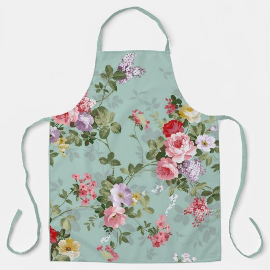  groen Floral ontwerp  Schort (Voorkant)