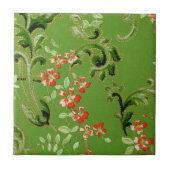 groen Floral ontwerp Tegeltje (Voorkant)
