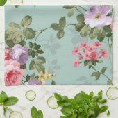  groen Floral ontwerp Theedoek (Gevouwen)