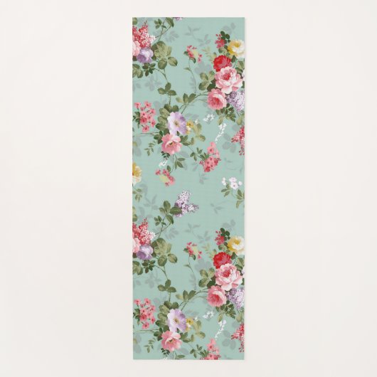  groen Floral ontwerp Yogamat (Voorkant)