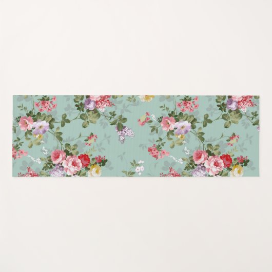  groen Floral ontwerp Yogamat (Voorkant (horizontaal))