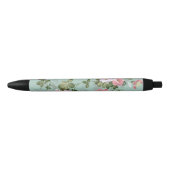 groen Floral ontwerp Zwarte Inkt Pen (Voorkant)