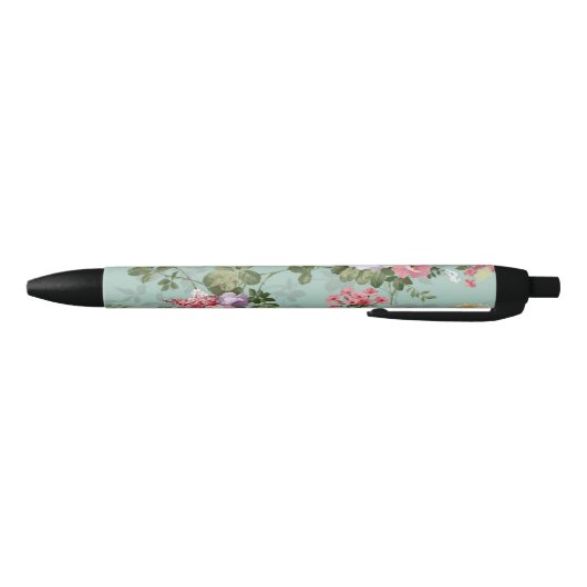 groen Floral ontwerp Zwarte Inkt Pen (Bodem)
