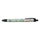 groen Floral ontwerp Zwarte Inkt Pen (Bovenkant)