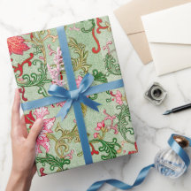 Groen Floral patroon Verpakkingspapier