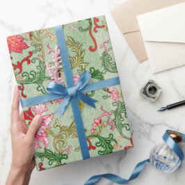 Groen Floral patroon Verpakkingspapier Cadeaupapier