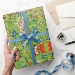 Groen Floral patroon Verpakkingspapier Cadeaupapier