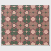 Groen Floral Star Gift Wrap roze Cadeaupapier (Vlak)