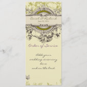 Groen  Floral Wedding Programme Programmakaart (Voorkant)