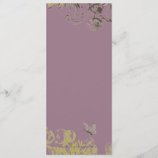 Groen  Floral Wedding Programme Programmakaart (Achterkant)