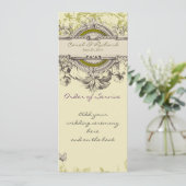 Groen  Floral Wedding Programme Programmakaart (Staand voorkant)