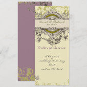 Groen  Floral Wedding Programme Programmakaart (Voorkant / Achterkant)