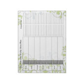Groen Floral Weekly Gepersonaliseerd Notitieblok v (Linkerzijde)