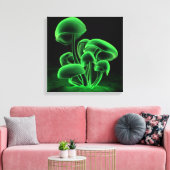 Groen fluorescentievierkant canvas afdruk (Insitu (Woonkamer))