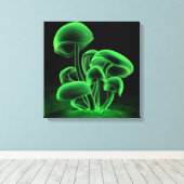Groen fluorescentievierkant canvas afdruk (Insitu (Houten vloer))