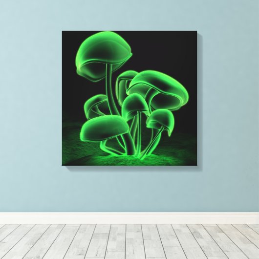 Groen fluorescentievierkant canvas afdruk (Insitu (Houten vloer))