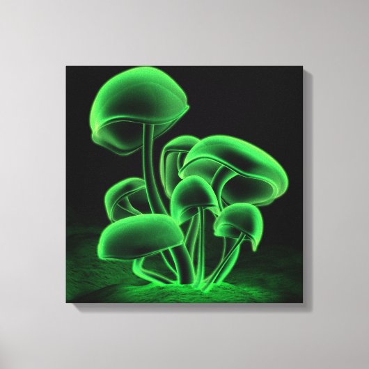 Groen fluorescentievierkant canvas afdruk (Voorkant)