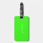 Groen Fluorescerend Neon Monogram Bagagelabel (Achterkant verticaal)