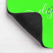 Groen Fluorescerend Neon Monogram Muismat (Hoek)