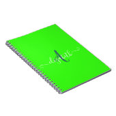 Groen Fluorescerend Neon Monogram Notitieboek (Rechterzijde)