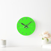 Groen Fluorescerend Neon Monogram Ronde Klok (Huis)