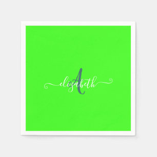 Groen Fluorescerend Neon Monogram Servet