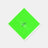 Groen Fluorescerend Neon Monogram Servet (Hoek)