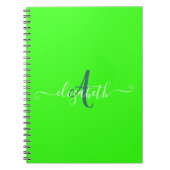 Groen fluorescerend neonmonogram notitieboek (Voorkant)