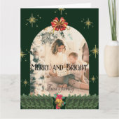 Groen Foliage boog fotoseizoenen vrolijk kerstfees Kaart (Voorkant)