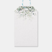 Groen Foliage Bruidsmeisje letter E Dank u Cadeaulabel (Achterkant)