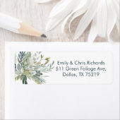 Groen Foliage bruiloft retour label sticker (Insitu)