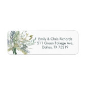 Groen Foliage bruiloft retour label sticker (Voorkant)